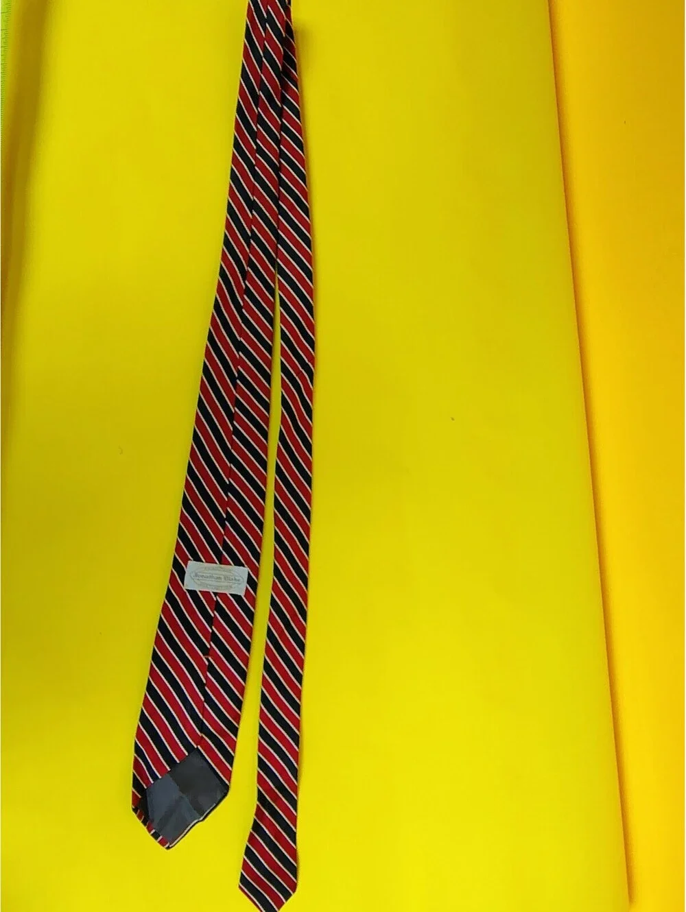 Vintage London 400 100% Silk Navy Blue Gray White Striped Repp Tie Made in USA